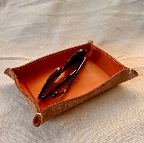 Leather and Suede Valet Tray