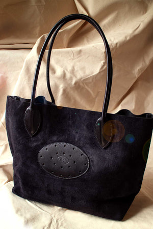 Black Suede Kelley Style Tote Bag - Homer Maker Montecito CA