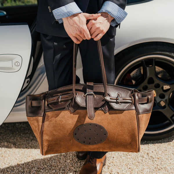 Chocolate Brown Rough out Carryall Tote